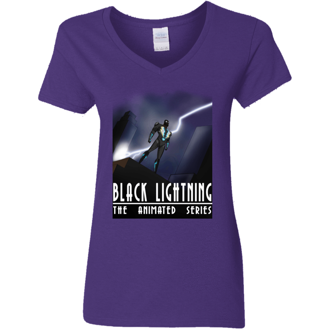 T-Shirts Purple / S Black Lightning Series Women's V-Neck T-Shirt