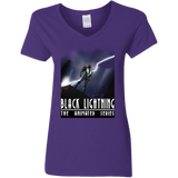 T-Shirts Purple / S Black Lightning Series Women's V-Neck T-Shirt