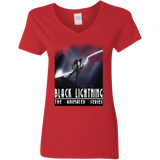 T-Shirts Red / S Black Lightning Series Women's V-Neck T-Shirt