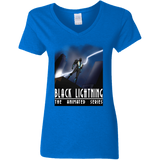 T-Shirts Royal / S Black Lightning Series Women's V-Neck T-Shirt