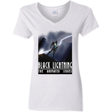 T-Shirts White / S Black Lightning Series Women's V-Neck T-Shirt