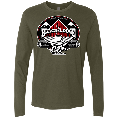 T-Shirts Military Green / Small Black Lodge Coffee Company Men's Premium Long Sleeve
