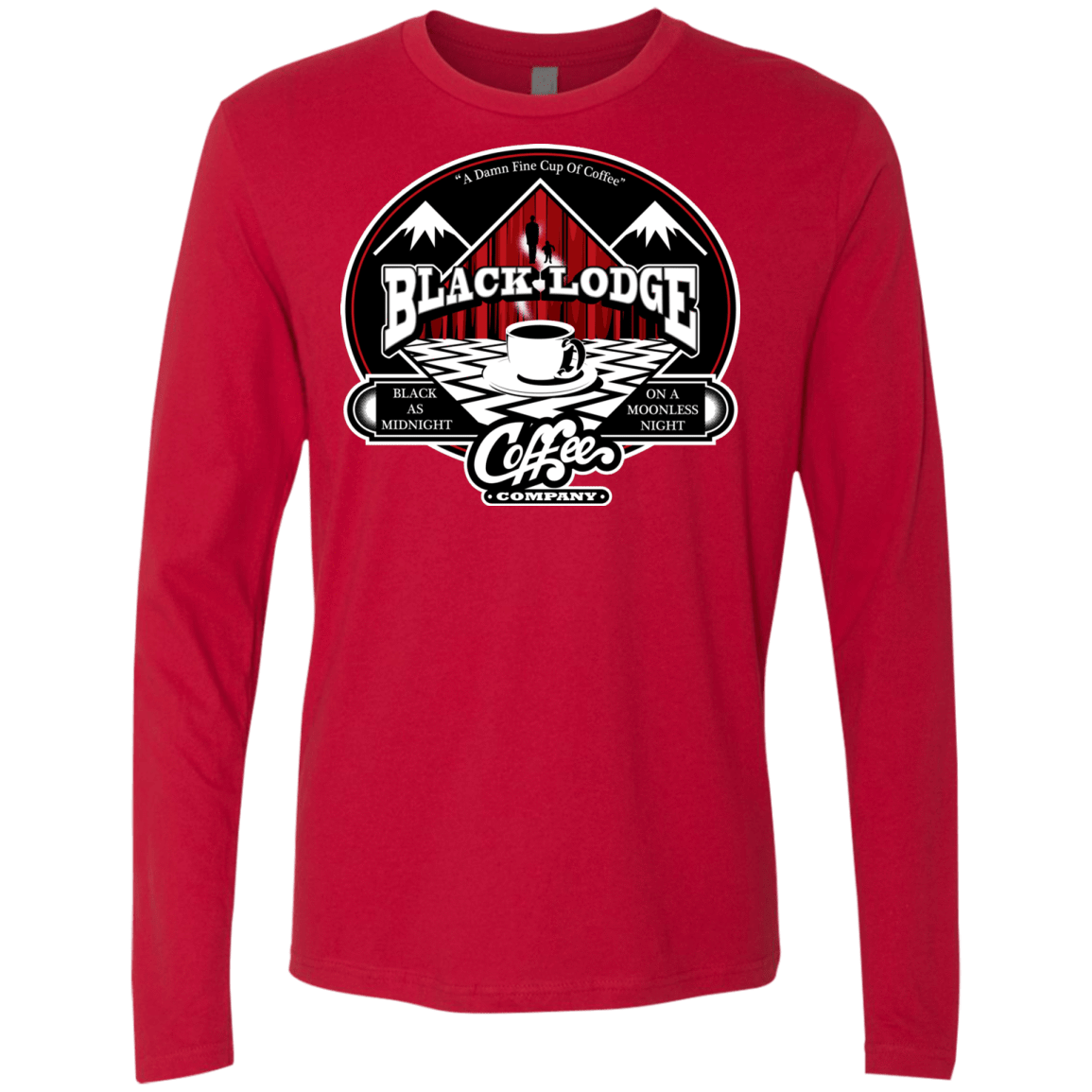 T-Shirts Red / Small Black Lodge Coffee Company Men's Premium Long Sleeve