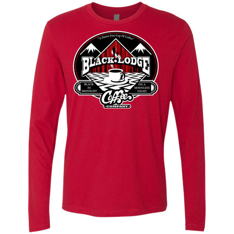 T-Shirts Red / Small Black Lodge Coffee Company Men's Premium Long Sleeve