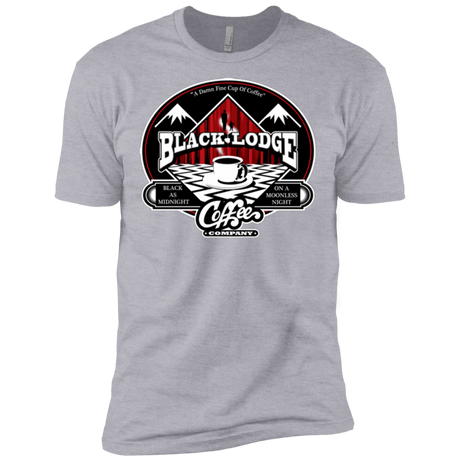 T-Shirts Heather Grey / X-Small Black Lodge Coffee Company Men's Premium T-Shirt