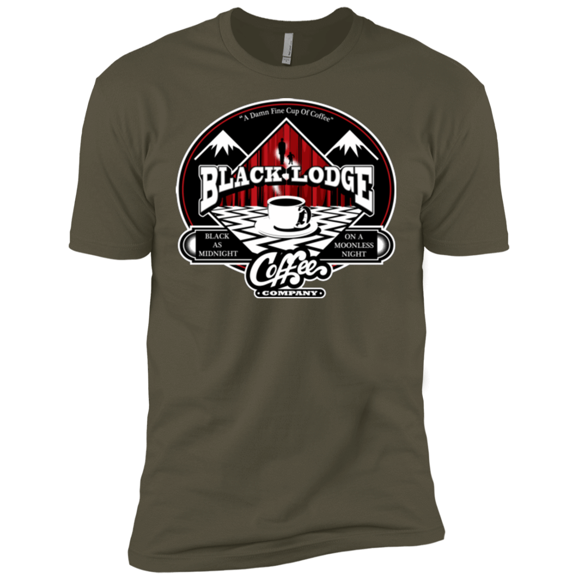 T-Shirts Military Green / X-Small Black Lodge Coffee Company Men's Premium T-Shirt