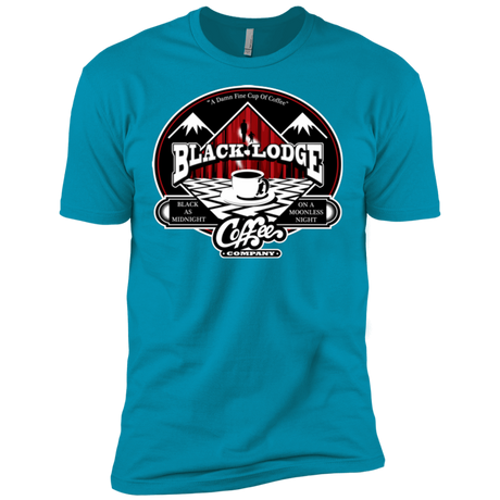 T-Shirts Turquoise / X-Small Black Lodge Coffee Company Men's Premium T-Shirt