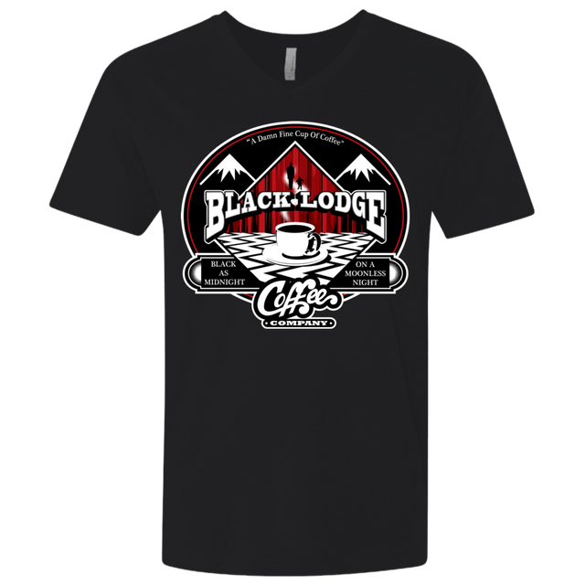 T-Shirts Black / X-Small Black Lodge Coffee Company Men's Premium V-Neck