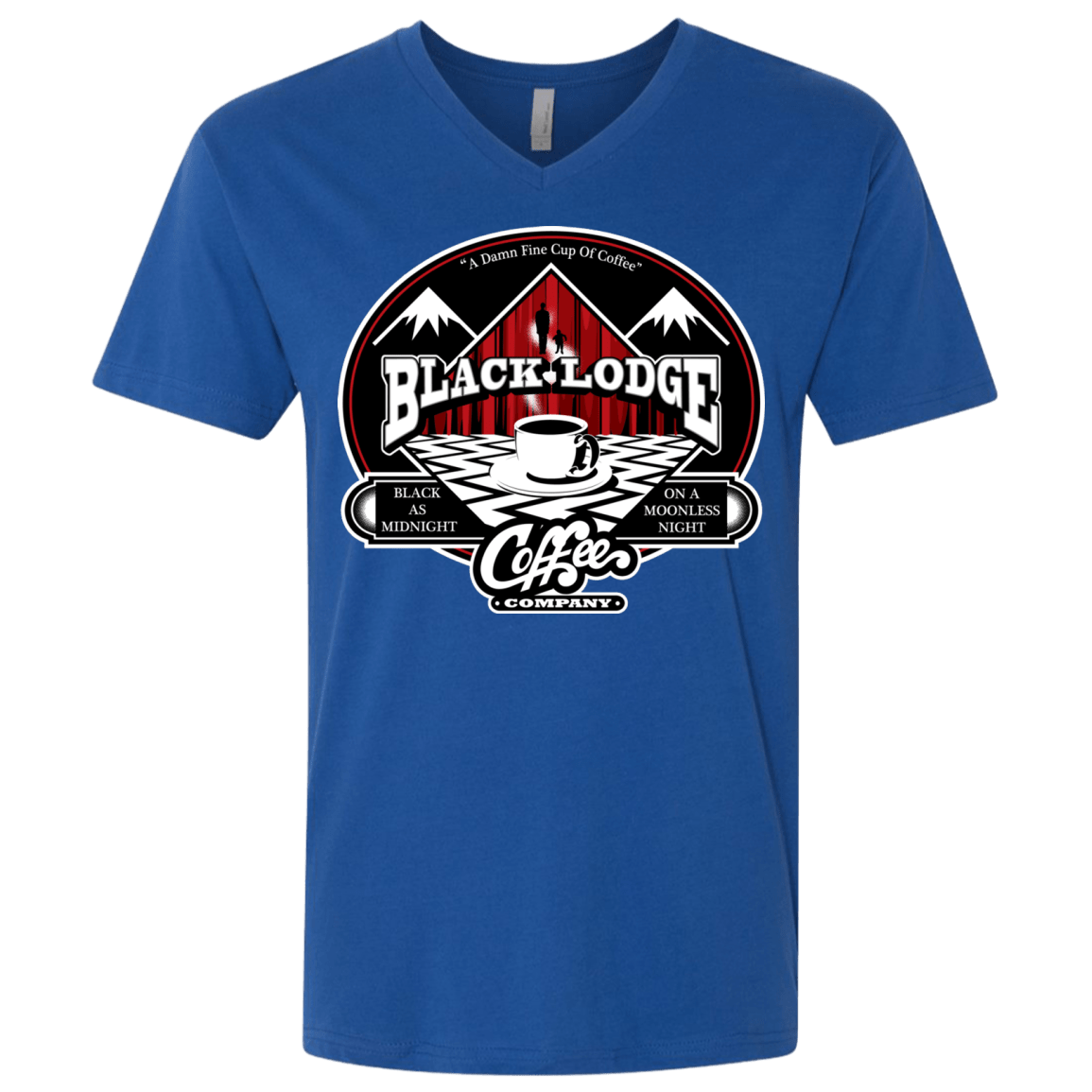 T-Shirts Royal / X-Small Black Lodge Coffee Company Men's Premium V-Neck