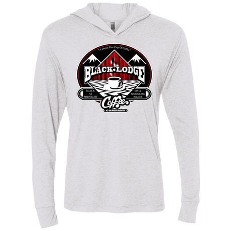 T-Shirts Heather White / X-Small Black Lodge Coffee Company Triblend Long Sleeve Hoodie Tee