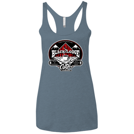 T-Shirts Indigo / X-Small Black Lodge Coffee Company Women's Triblend Racerback Tank