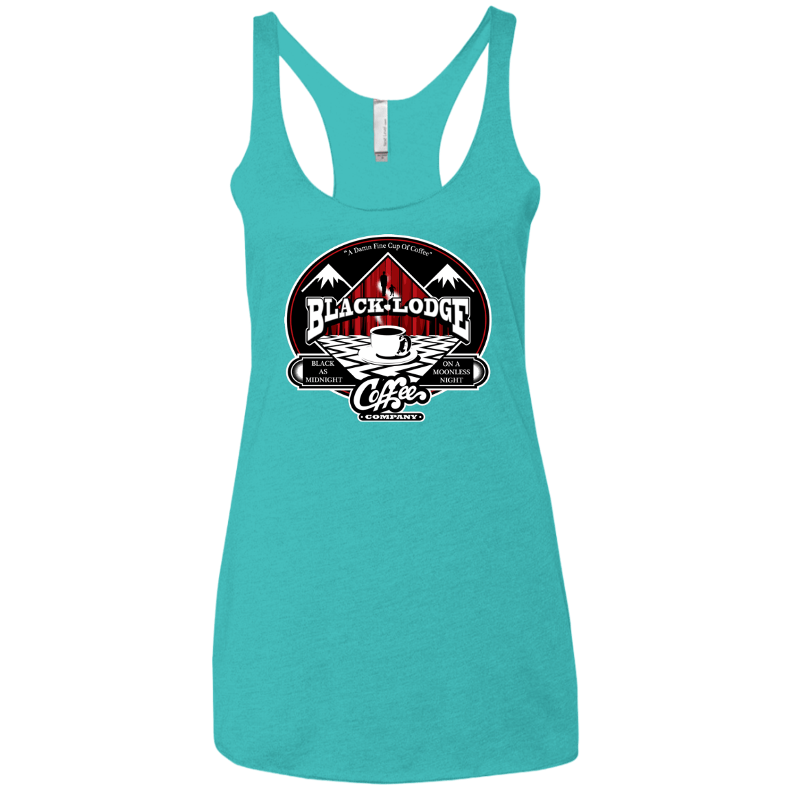 T-Shirts Tahiti Blue / X-Small Black Lodge Coffee Company Women's Triblend Racerback Tank