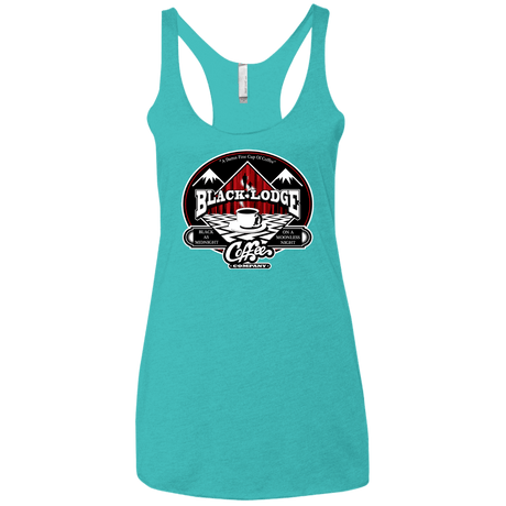 T-Shirts Tahiti Blue / X-Small Black Lodge Coffee Company Women's Triblend Racerback Tank