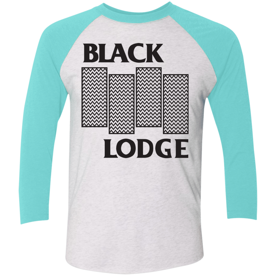 T-Shirts Heather White/Tahiti Blue / X-Small BLACK LODGE Men's Triblend 3/4 Sleeve