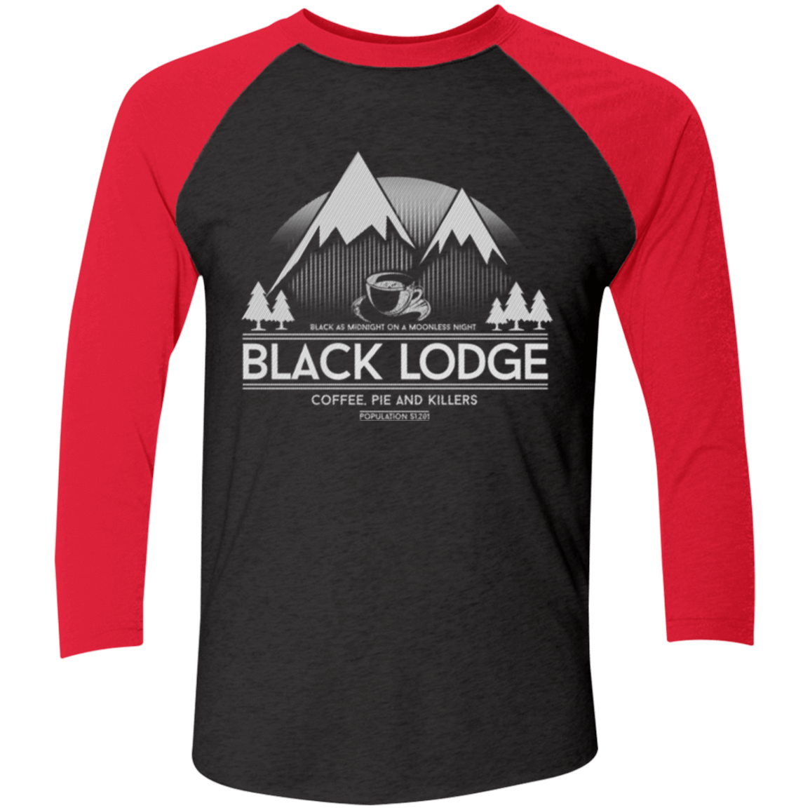 T-Shirts Vintage Black/Vintage Red / X-Small Black Lodge Men's Triblend 3/4 Sleeve
