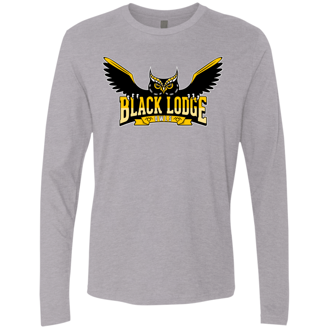T-Shirts Heather Grey / Small Black Lodge Owls Men's Premium Long Sleeve
