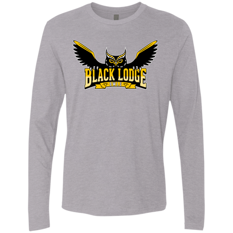 T-Shirts Heather Grey / Small Black Lodge Owls Men's Premium Long Sleeve