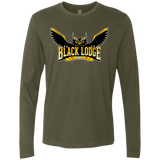 T-Shirts Military Green / Small Black Lodge Owls Men's Premium Long Sleeve