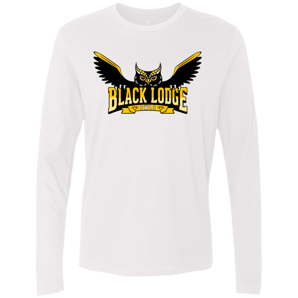 T-Shirts White / Small Black Lodge Owls Men's Premium Long Sleeve