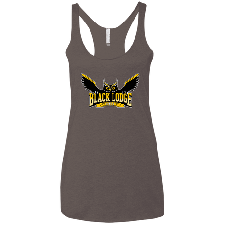 T-Shirts Macchiato / X-Small Black Lodge Owls Women's Triblend Racerback Tank