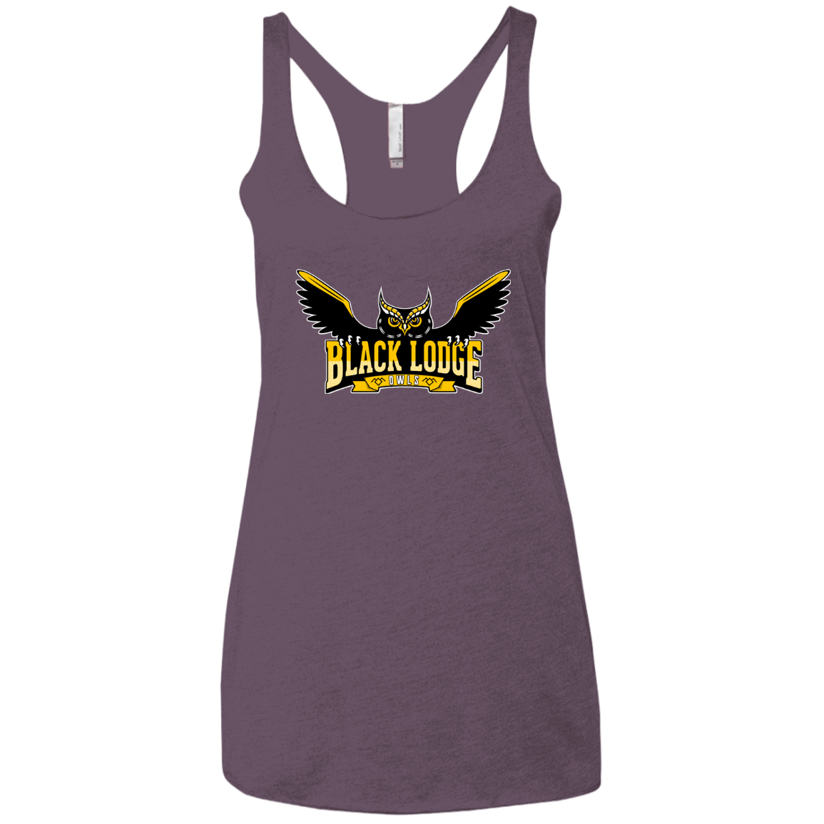 T-Shirts Vintage Purple / X-Small Black Lodge Owls Women's Triblend Racerback Tank