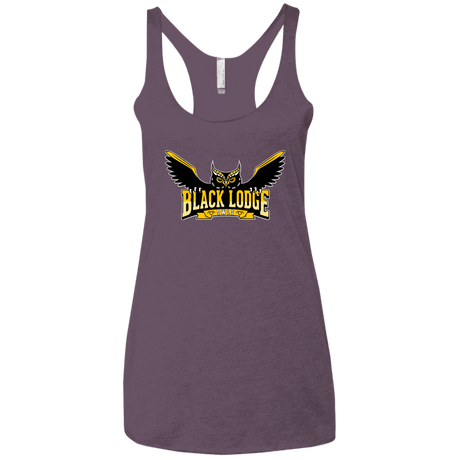 T-Shirts Vintage Purple / X-Small Black Lodge Owls Women's Triblend Racerback Tank
