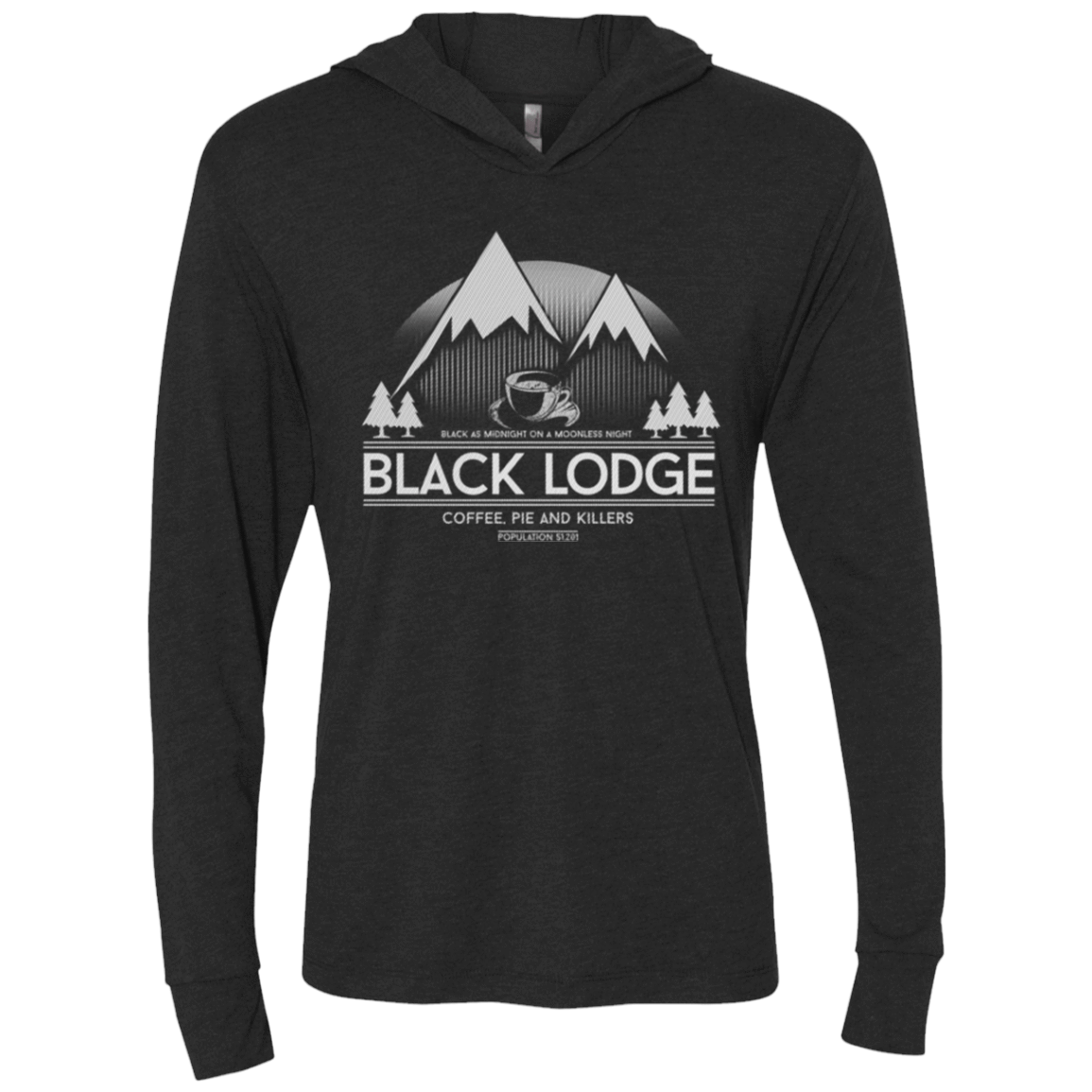 T-Shirts Vintage Black / X-Small Black Lodge Triblend Long Sleeve Hoodie Tee
