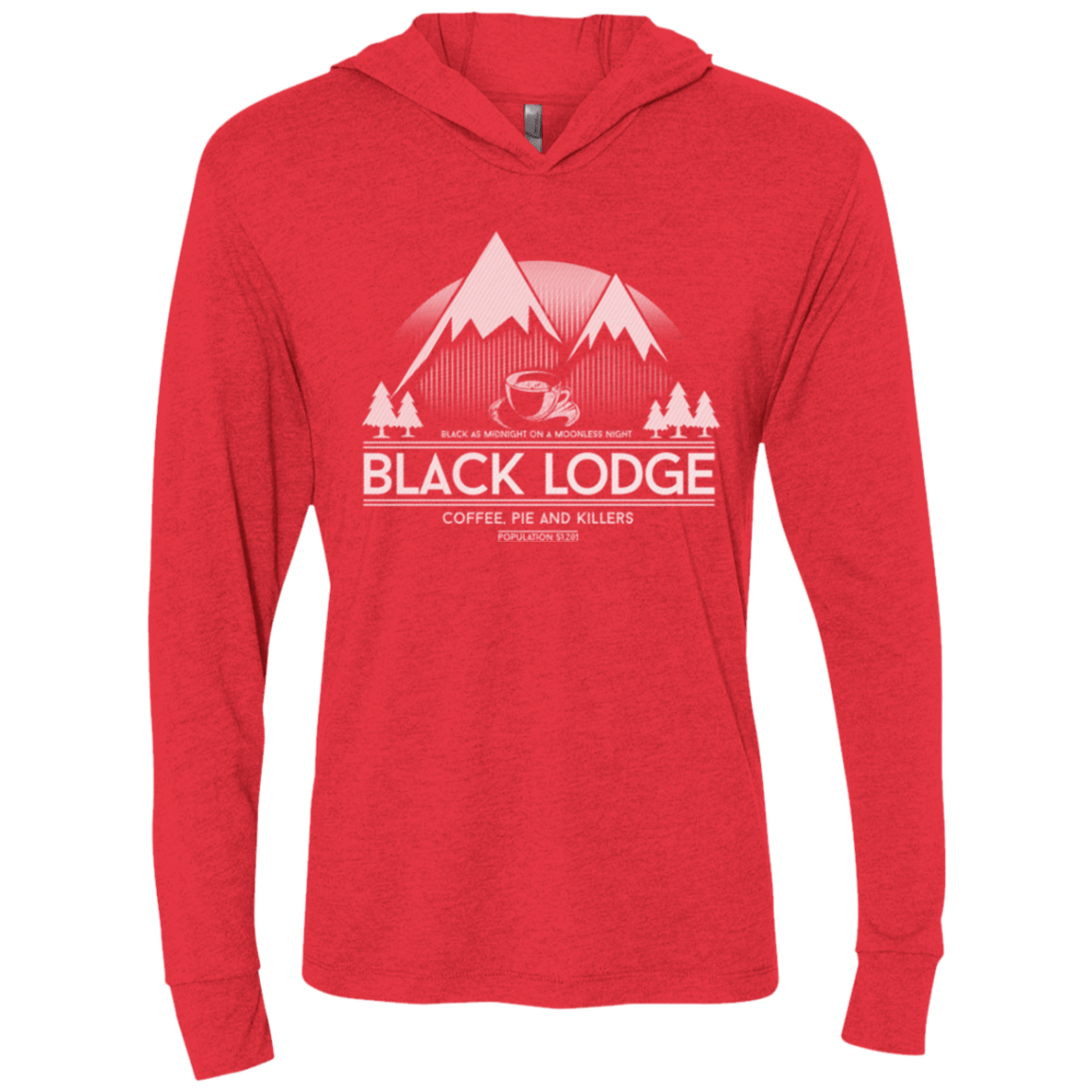 T-Shirts Vintage Red / X-Small Black Lodge Triblend Long Sleeve Hoodie Tee