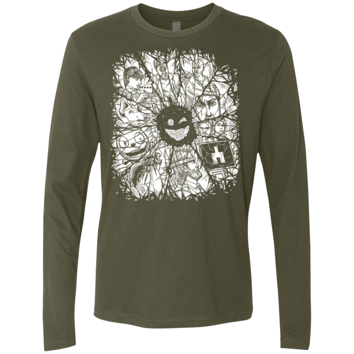 T-Shirts Military Green / S Black Mirror Men's Premium Long Sleeve