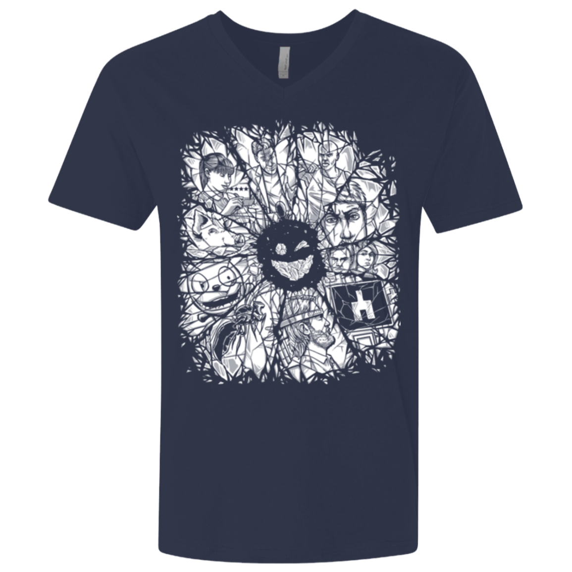 T-Shirts Midnight Navy / X-Small Black Mirror Men's Premium V-Neck