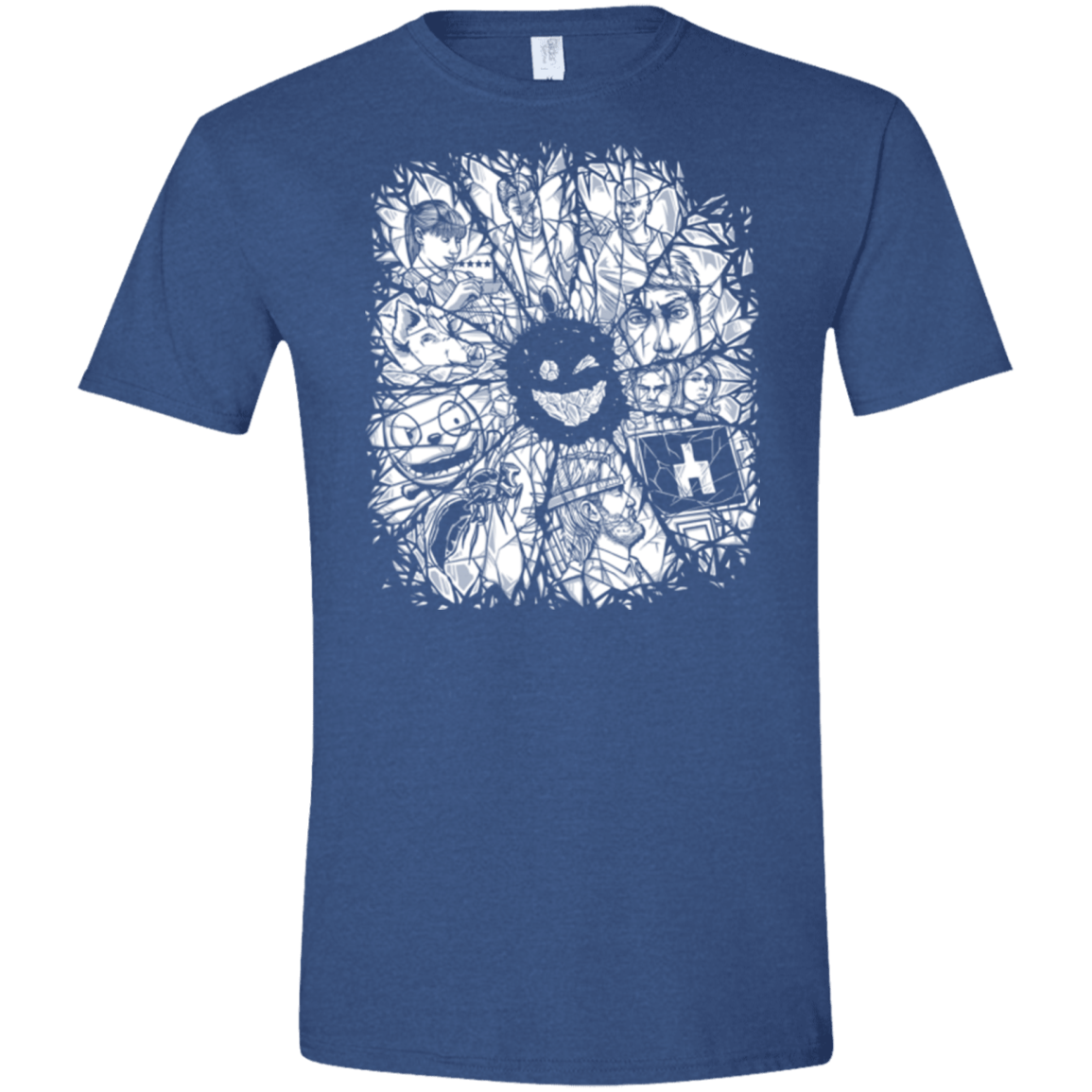 T-Shirts Heather Royal / X-Small Black Mirror Men's Semi-Fitted Softstyle