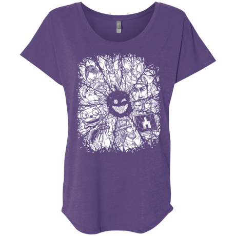 T-Shirts Purple Rush / X-Small Black Mirror Triblend Dolman Sleeve