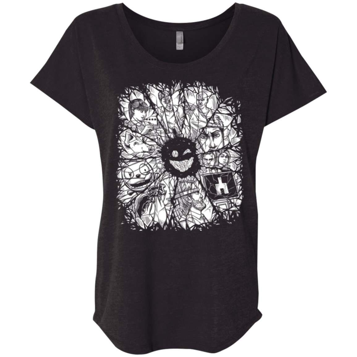 T-Shirts Vintage Black / X-Small Black Mirror Triblend Dolman Sleeve