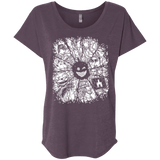 T-Shirts Vintage Purple / X-Small Black Mirror Triblend Dolman Sleeve