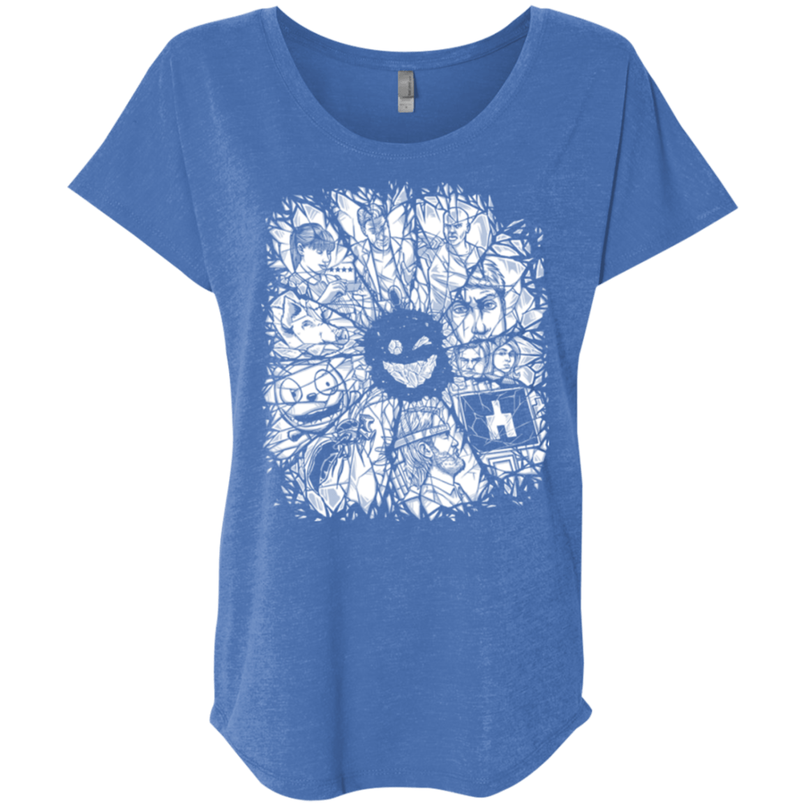 T-Shirts Vintage Royal / X-Small Black Mirror Triblend Dolman Sleeve