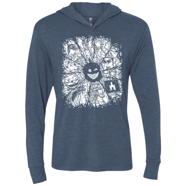 T-Shirts Indigo / X-Small Black Mirror Triblend Long Sleeve Hoodie Tee