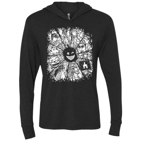 T-Shirts Vintage Black / X-Small Black Mirror Triblend Long Sleeve Hoodie Tee