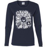 T-Shirts Navy / S Black Mirror Women's Long Sleeve T-Shirt