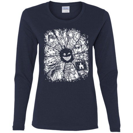 T-Shirts Navy / S Black Mirror Women's Long Sleeve T-Shirt