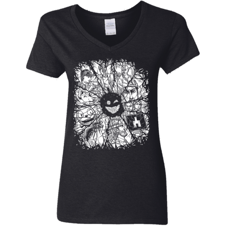 T-Shirts Black / S Black Mirror Women's V-Neck T-Shirt