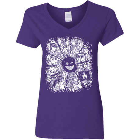 T-Shirts Purple / S Black Mirror Women's V-Neck T-Shirt