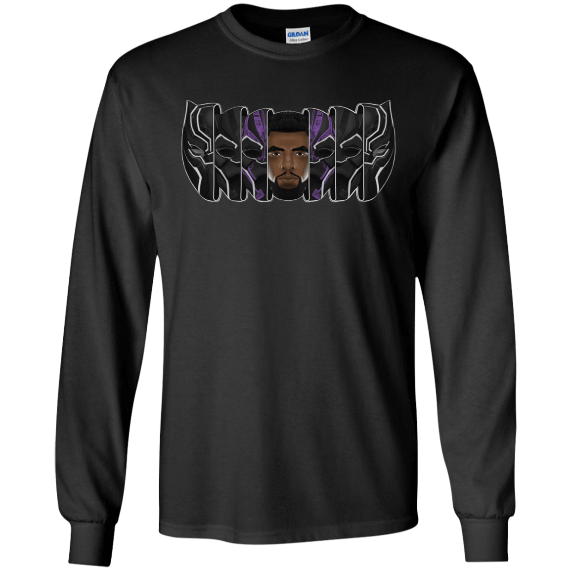 T-Shirts Black / S Black Panther Mask Men's Long Sleeve T-Shirt