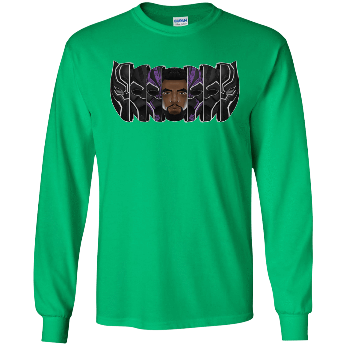 T-Shirts Irish Green / S Black Panther Mask Men's Long Sleeve T-Shirt