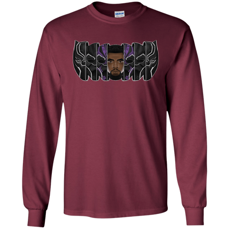 T-Shirts Maroon / S Black Panther Mask Men's Long Sleeve T-Shirt