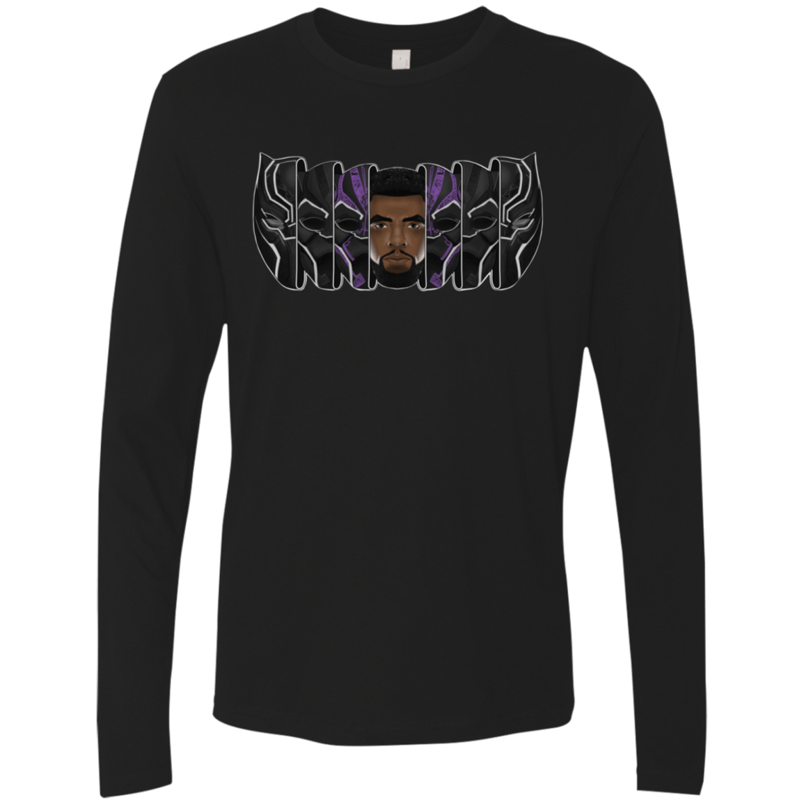 T-Shirts Black / S Black Panther Mask Men's Premium Long Sleeve