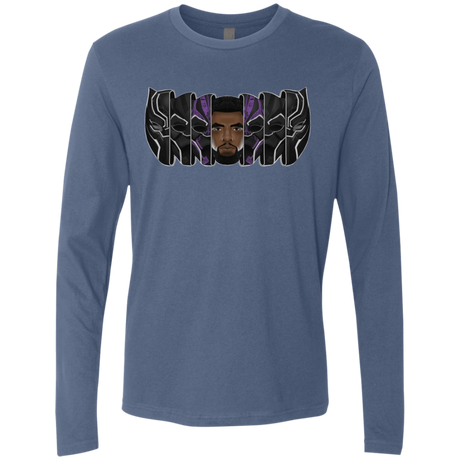 T-Shirts Indigo / S Black Panther Mask Men's Premium Long Sleeve