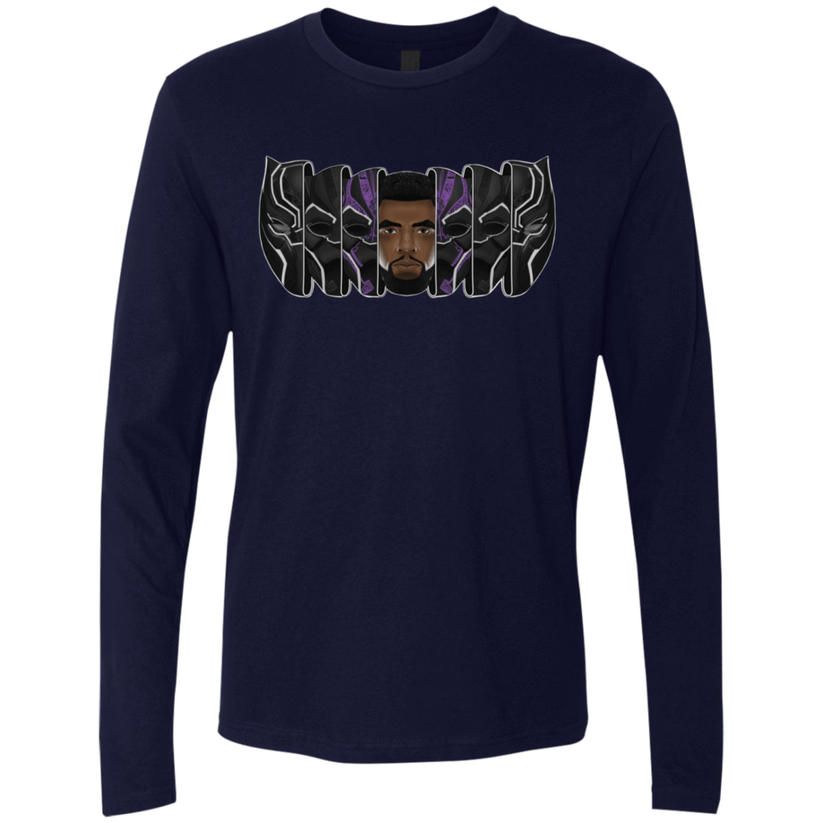 T-Shirts Midnight Navy / S Black Panther Mask Men's Premium Long Sleeve