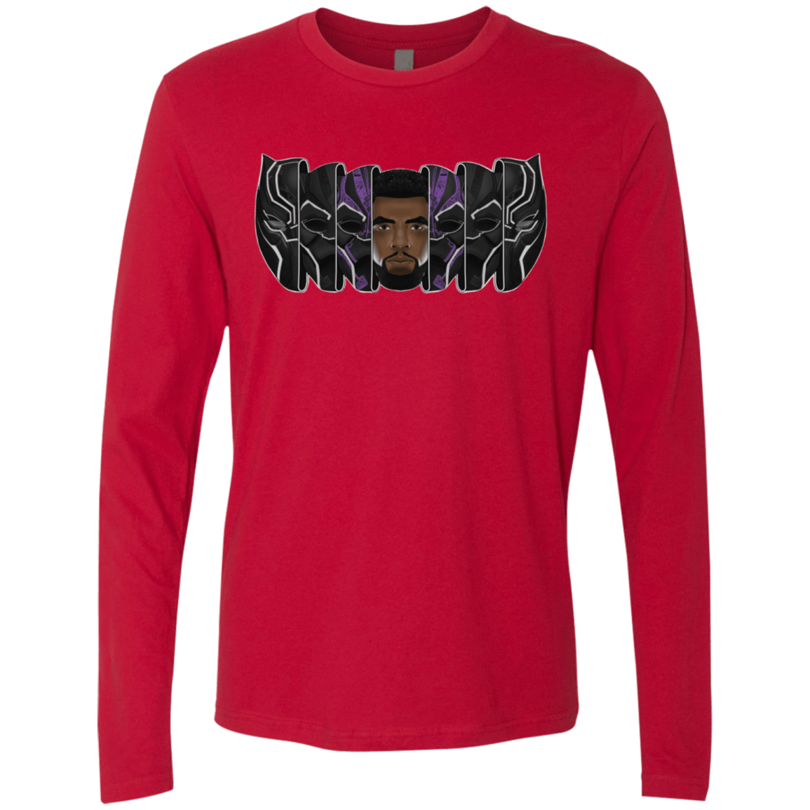 T-Shirts Red / S Black Panther Mask Men's Premium Long Sleeve
