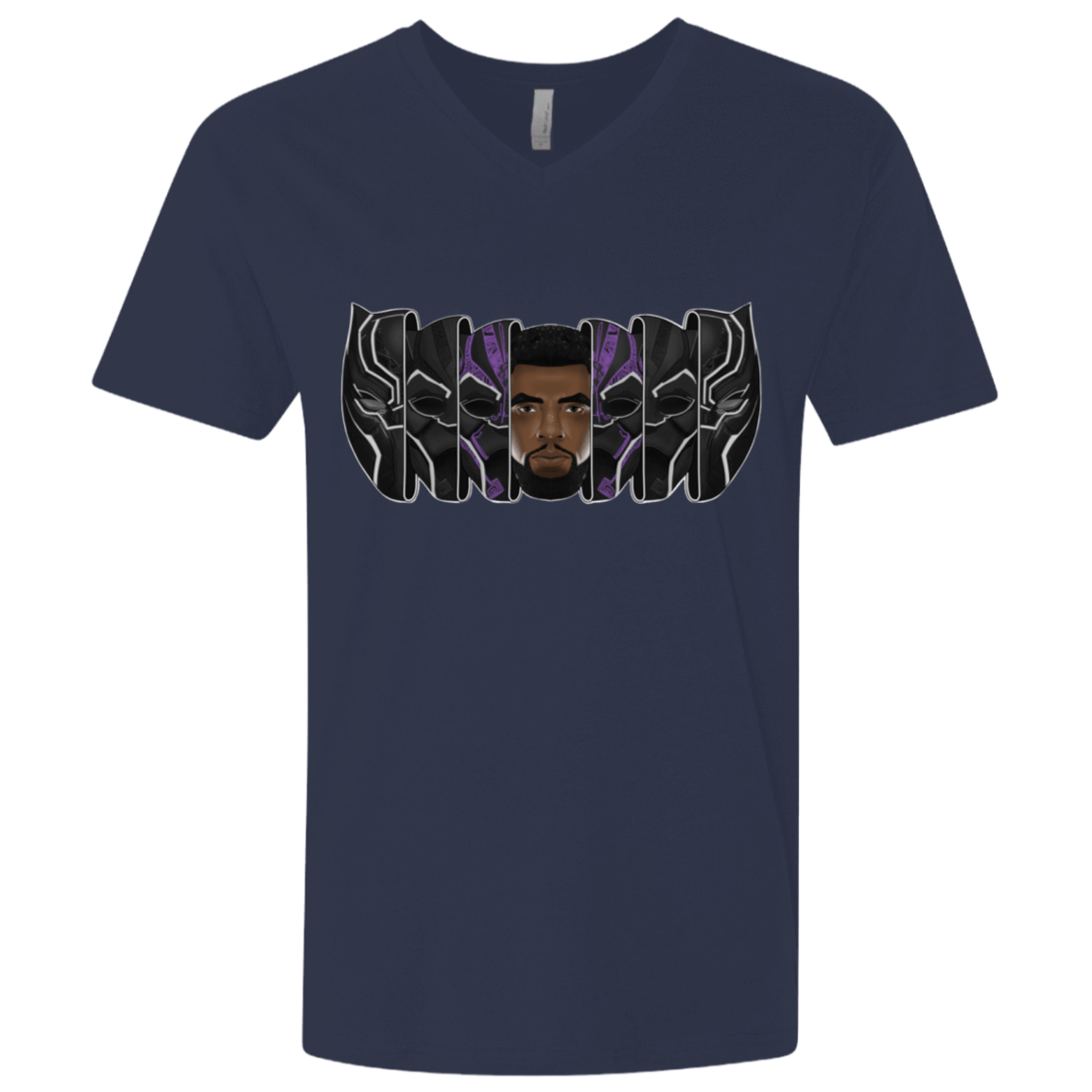 T-Shirts Midnight Navy / X-Small Black Panther Mask Men's Premium V-Neck