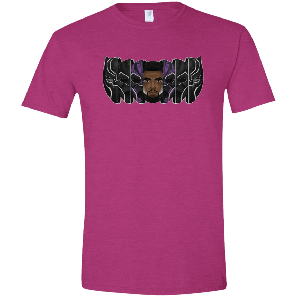 T-Shirts Antique Heliconia / S Black Panther Mask Men's Semi-Fitted Softstyle
